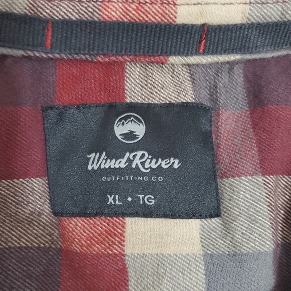 Wind River | Soft Checkered Flannel Button Front Shirt Roll Tab Sleeves - Picture 5 of 7